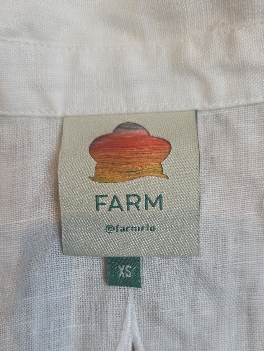 FARM Rio Maxi Sunset Richelieu Regular Fit Embroidered Linen Shirt, Size XS - Picture 6 of 9